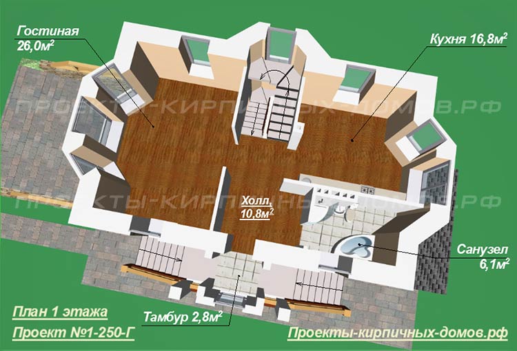 План 1 этажа дома